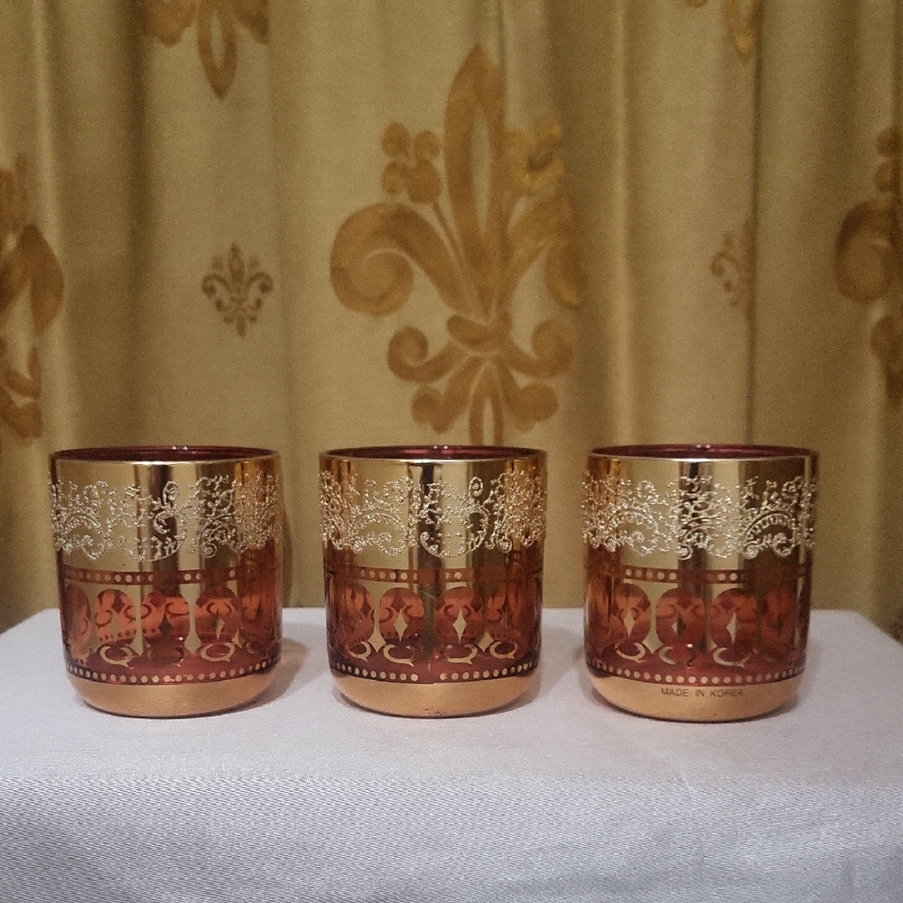 Red & Gold Verre Drinking Glasses